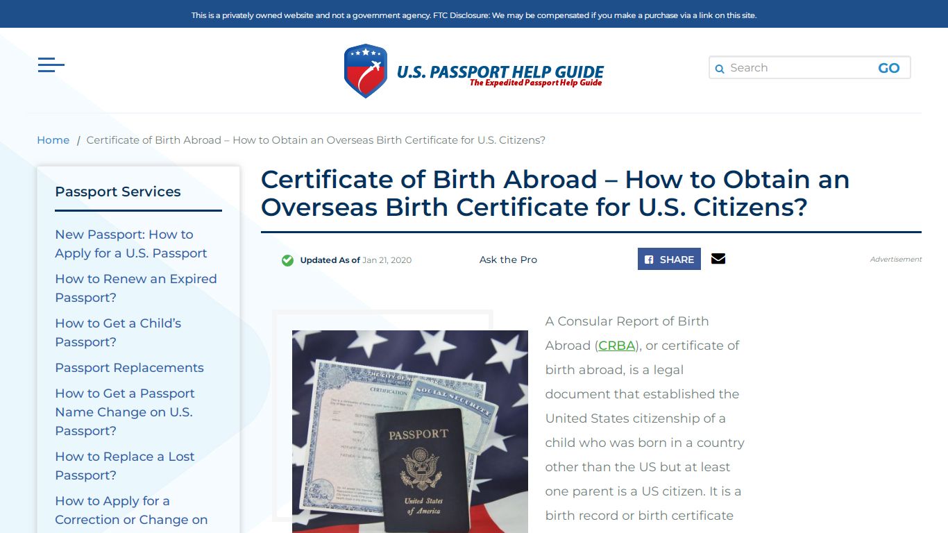 Certificate of Birth Abroad - How to Obtain an Overseas Birth ...